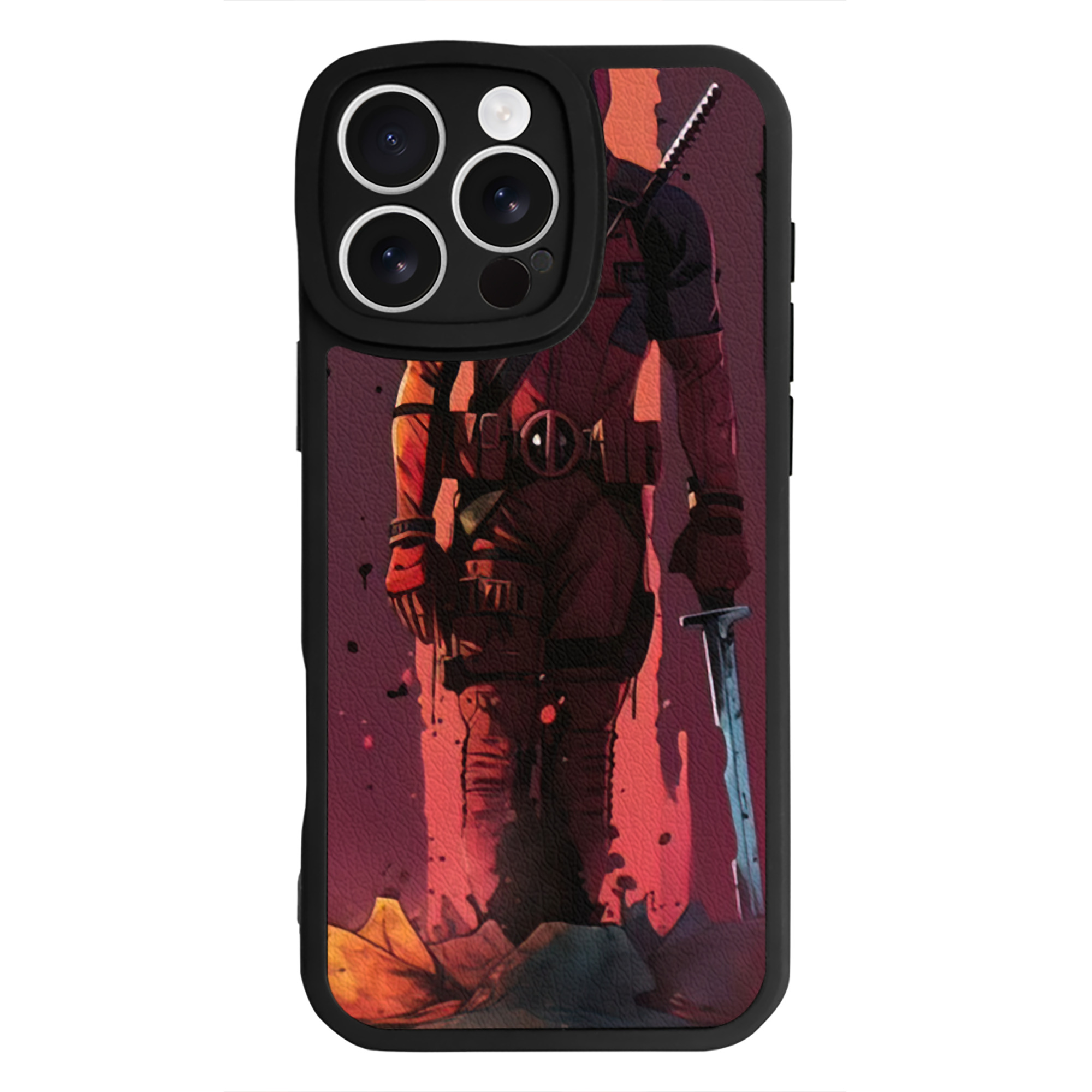 （画像用） Deadpool デッドプール 【iPhone 16シリーズ対応】シリコンスマホケース（レザー調） 材質：シリコン